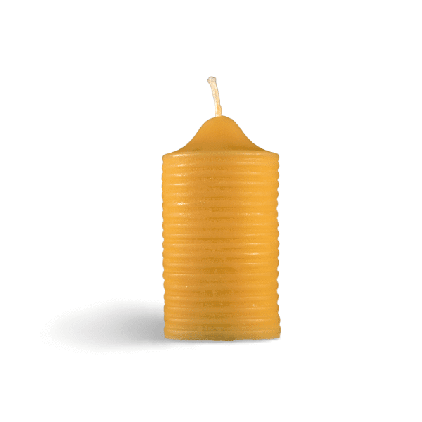 Striped Pillar Candle made from beeswax
