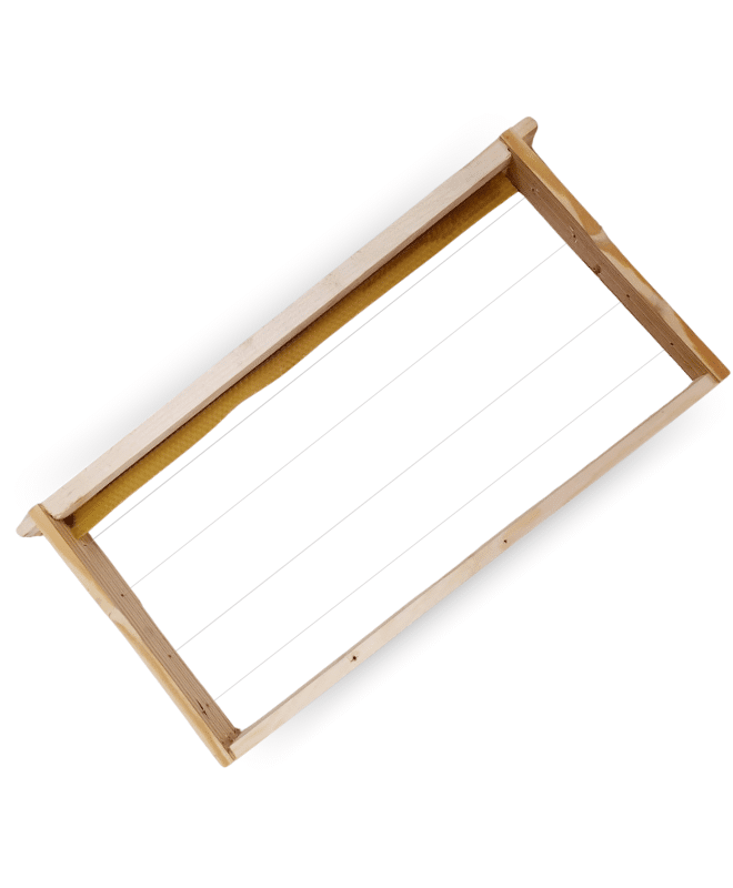 Brood Frame assembled with wire and wax strip