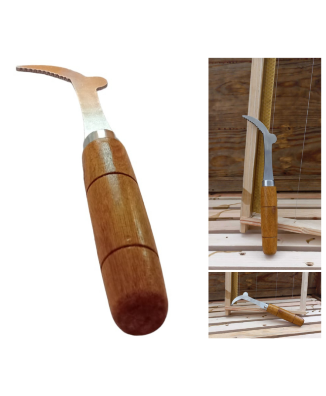 Wood Frame Scraper to help clean wax foundation sheet grooves and frames.